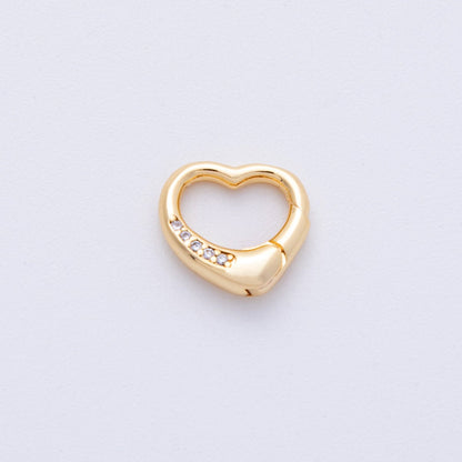 18K Gold Filled 12mm Push Gate Heart CZ Minimalist Finding | Findings-400001