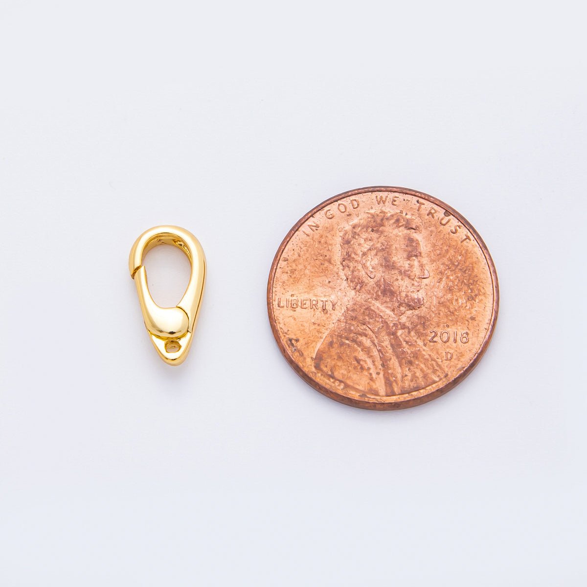 18K Gold Filled 12mm Mini Minimalist Oval Push Gate Clasp Finding | Z1410