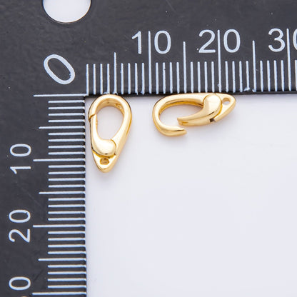 18K Gold Filled 12mm Mini Minimalist Oval Push Gate Clasp Finding | Z1410
