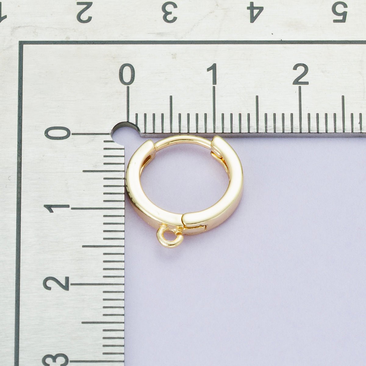 18K Gold Filled 13.5mm Minimalist Open Loop Drop Huggie Earrings in Gold &amp; Silver | Findings-00106 Findings-00107