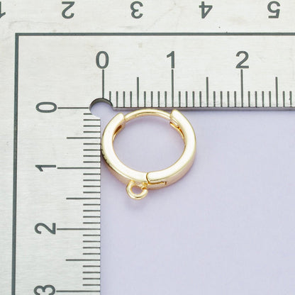 18K Gold Filled 13.5mm Minimalist Open Loop Drop Huggie Earrings in Gold &amp; Silver | Findings-00106 Findings-00107
