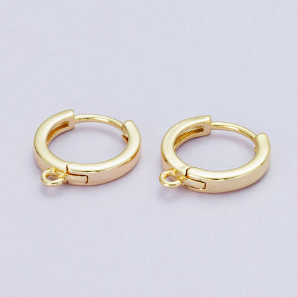 18K Gold Filled 13.5mm Minimalist Open Loop Drop Huggie Earrings in Gold &amp; Silver | Findings-00106 Findings-00107