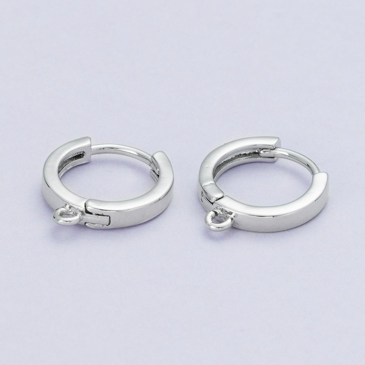 18K Gold Filled 13.5mm Minimalist Open Loop Drop Huggie Earrings in Gold &amp; Silver | Findings-00106 Findings-00107