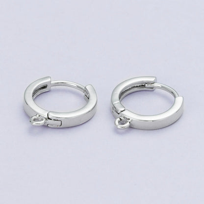 18K Gold Filled 13.5mm Minimalist Open Loop Drop Huggie Earrings in Gold &amp; Silver | Findings-00106 Findings-00107