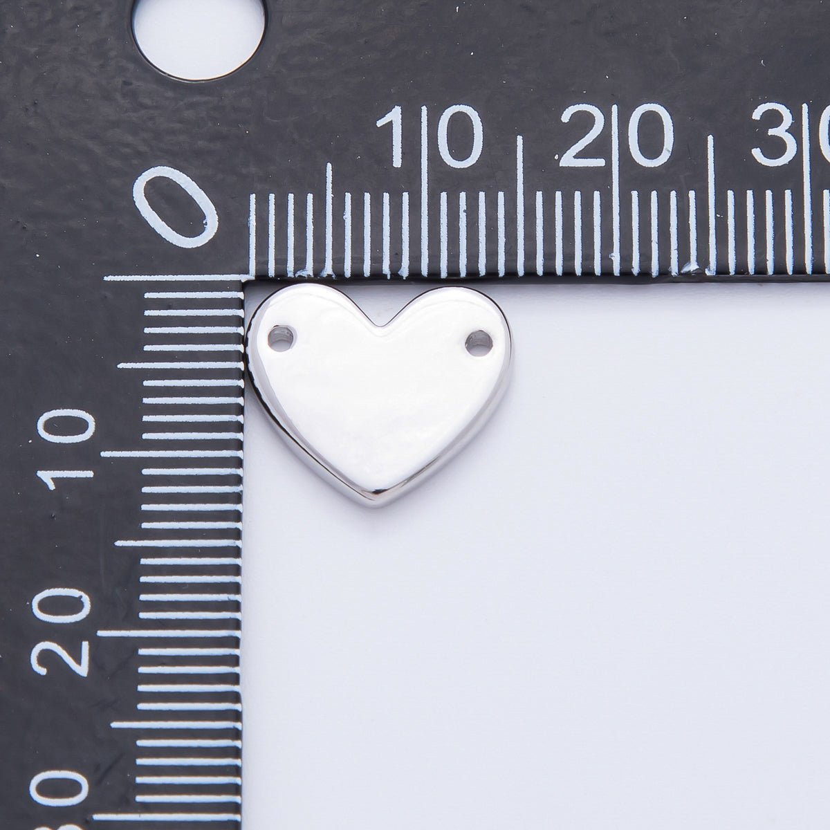 18K Gold Filled 13mm Flat Heart with Double Holes Connector in Gold &amp; Silver | Y-00160