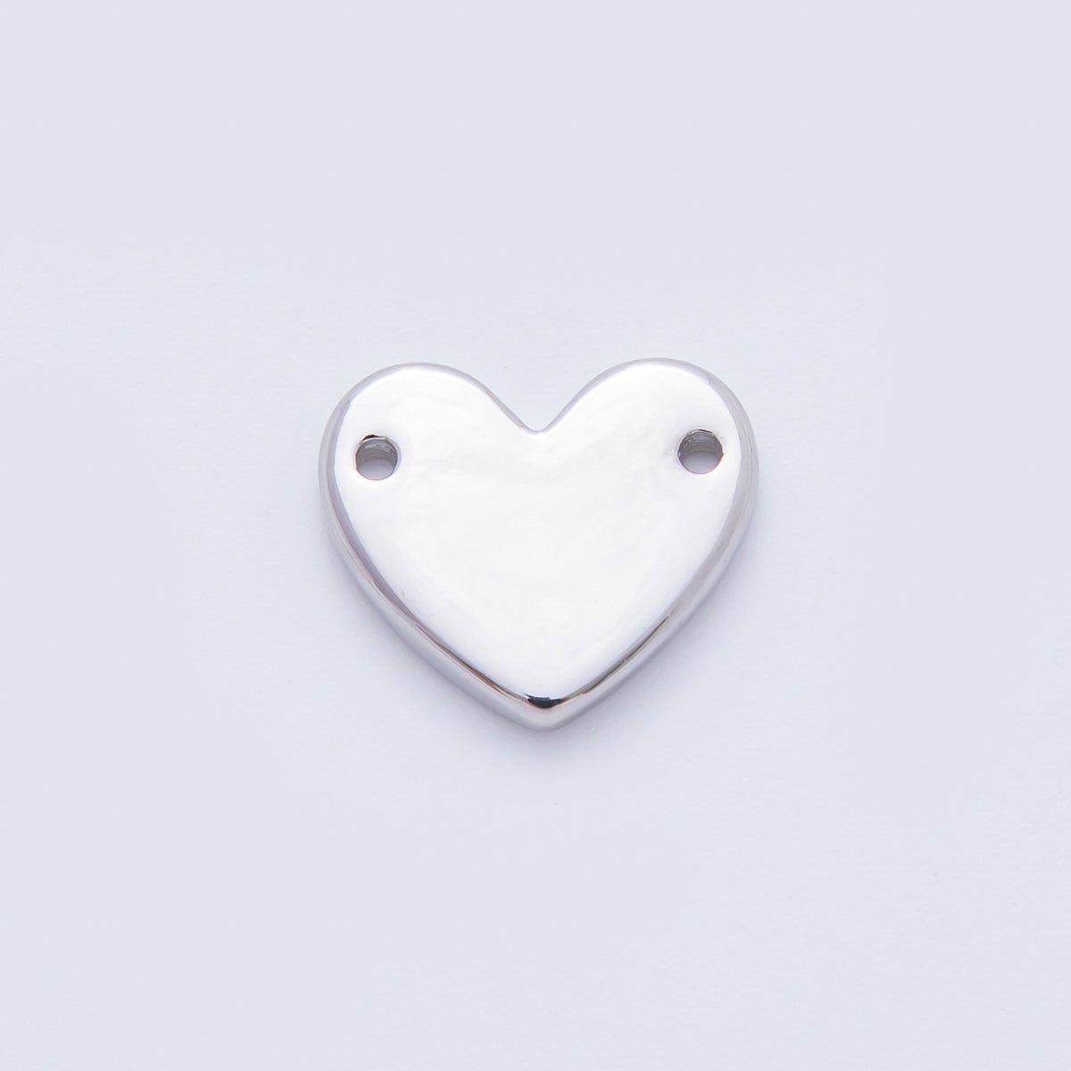 18K Gold Filled 13mm Flat Heart with Double Holes Connector in Gold &amp; Silver | Y-00160
