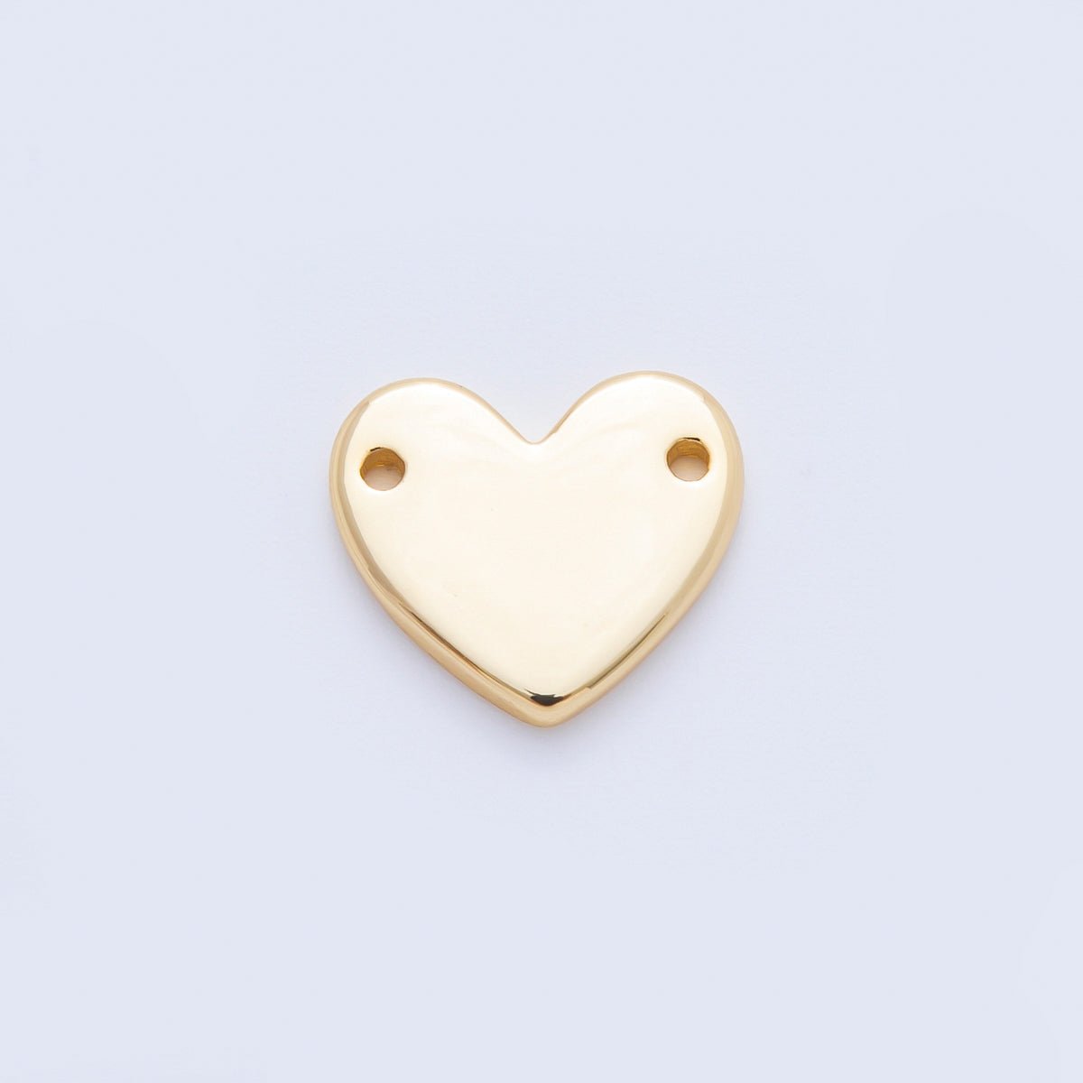 18K Gold Filled 13mm Flat Heart with Double Holes Connector in Gold &amp; Silver | Y-00160