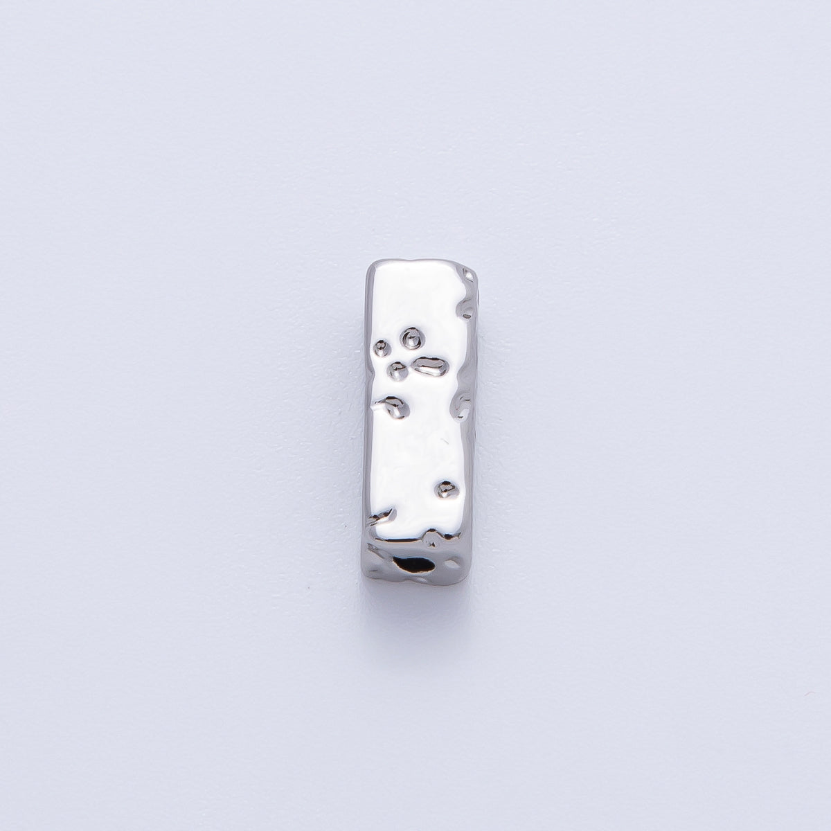 18K Gold Filled 13mm Hammered Rectangular Tube Spacer Bead in Gold &amp; Silver | B026
