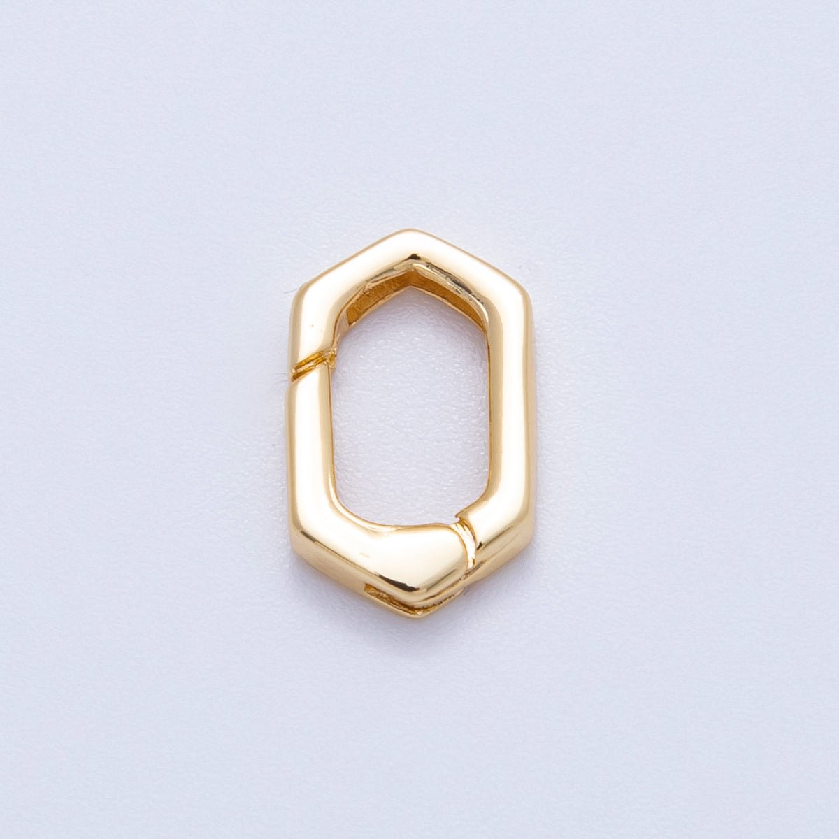 18K Gold Filled 13mm Hexagonal Minimalist Push Gate Enhancer | Findings-00122