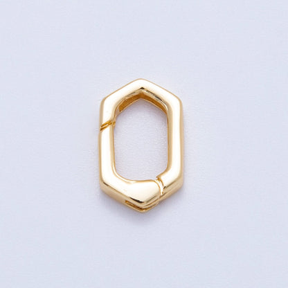 18K Gold Filled 13mm Hexagonal Minimalist Push Gate Enhancer | Findings-00122