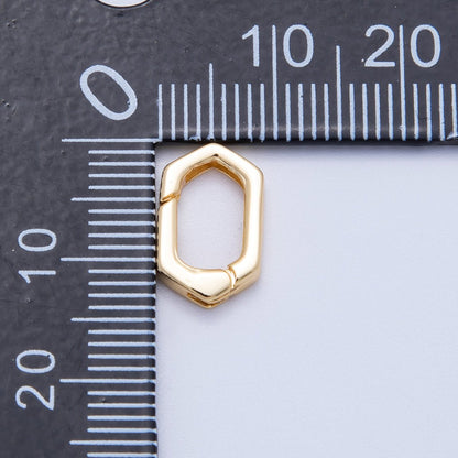 18K Gold Filled 13mm Hexagonal Minimalist Push Gate Enhancer | Findings-00122