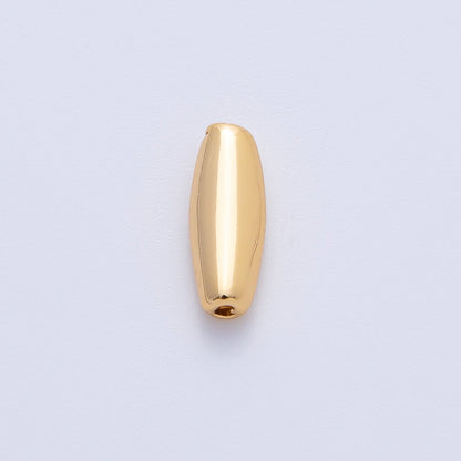18K Gold Filled 13mm Long Tube Needle Spacer Bead in Gold &amp; Silver | B025