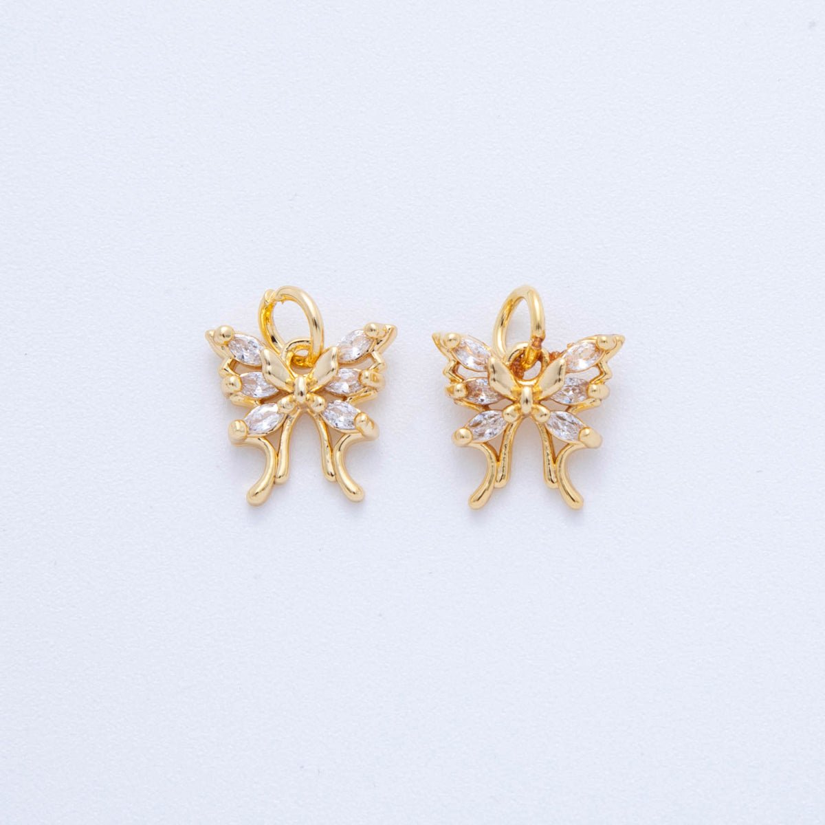 18K Gold Filled 13mm Marquise CZ Butterfly Charm | AF818