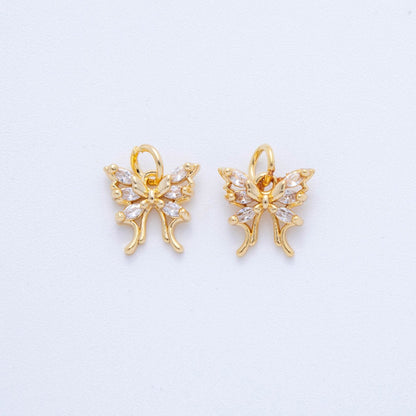 18K Gold Filled 13mm Marquise CZ Butterfly Charm | AF818