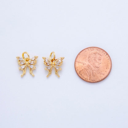 18K Gold Filled 13mm Marquise CZ Butterfly Charm | AF818