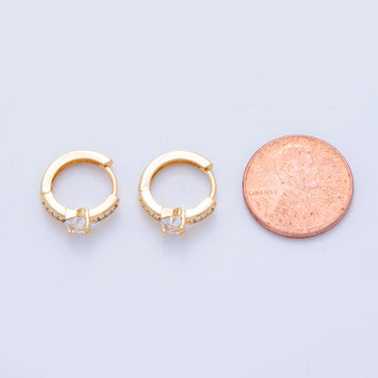 18K Gold Filled 13mm Micro Paved CZ Star Cartilage Huggie Earrings | AI356