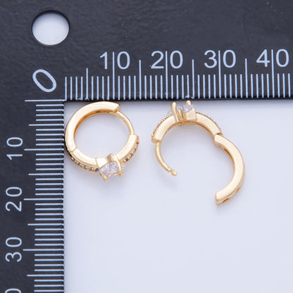 18K Gold Filled 13mm Micro Paved CZ Star Cartilage Huggie Earrings | AI356