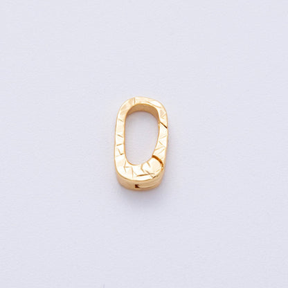 18K Gold Filled 13mm Minimalist Textured Oblong Push Gate Closure Findings | Z1675