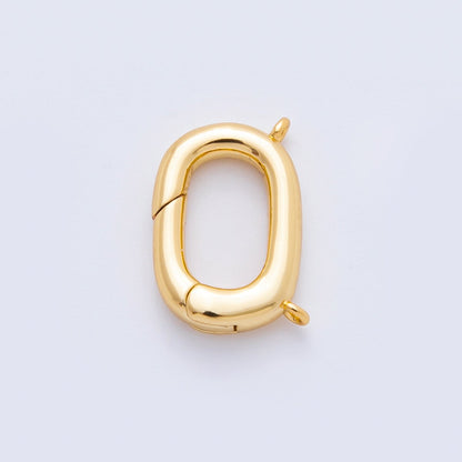18K Gold Filled 13mm Oval Push Gate Clasp Connector Charm Finding | Z1411