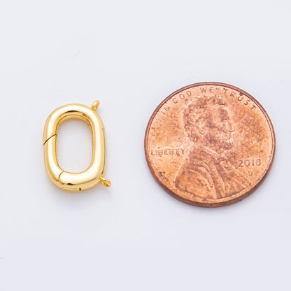 18K Gold Filled 13mm Oval Push Gate Clasp Connector Charm Finding | Z1411