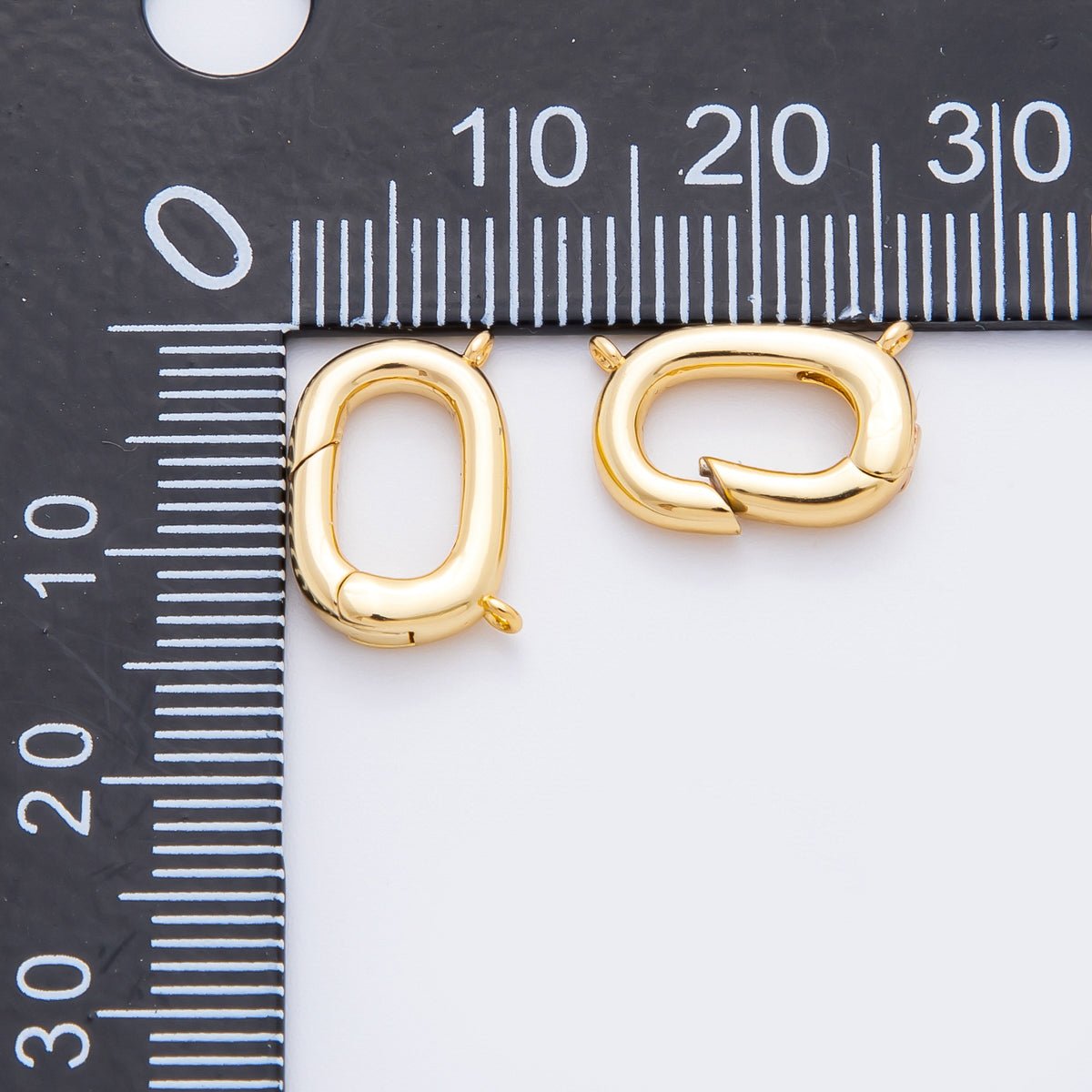 18K Gold Filled 13mm Oval Push Gate Clasp Connector Charm Finding | Z1411