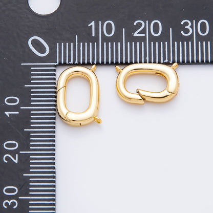 18K Gold Filled 13mm Oval Push Gate Clasp Connector Charm Finding | Z1411