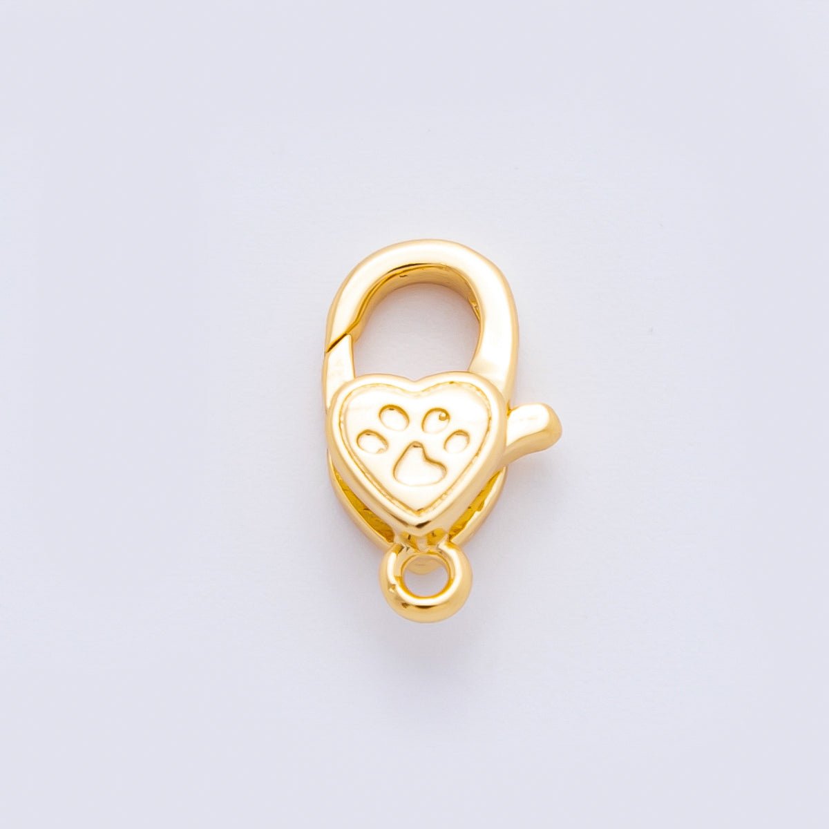 18K Gold Filled 13mm Pet Paw Heart Lobster Clasp Closure Finding | Z1382