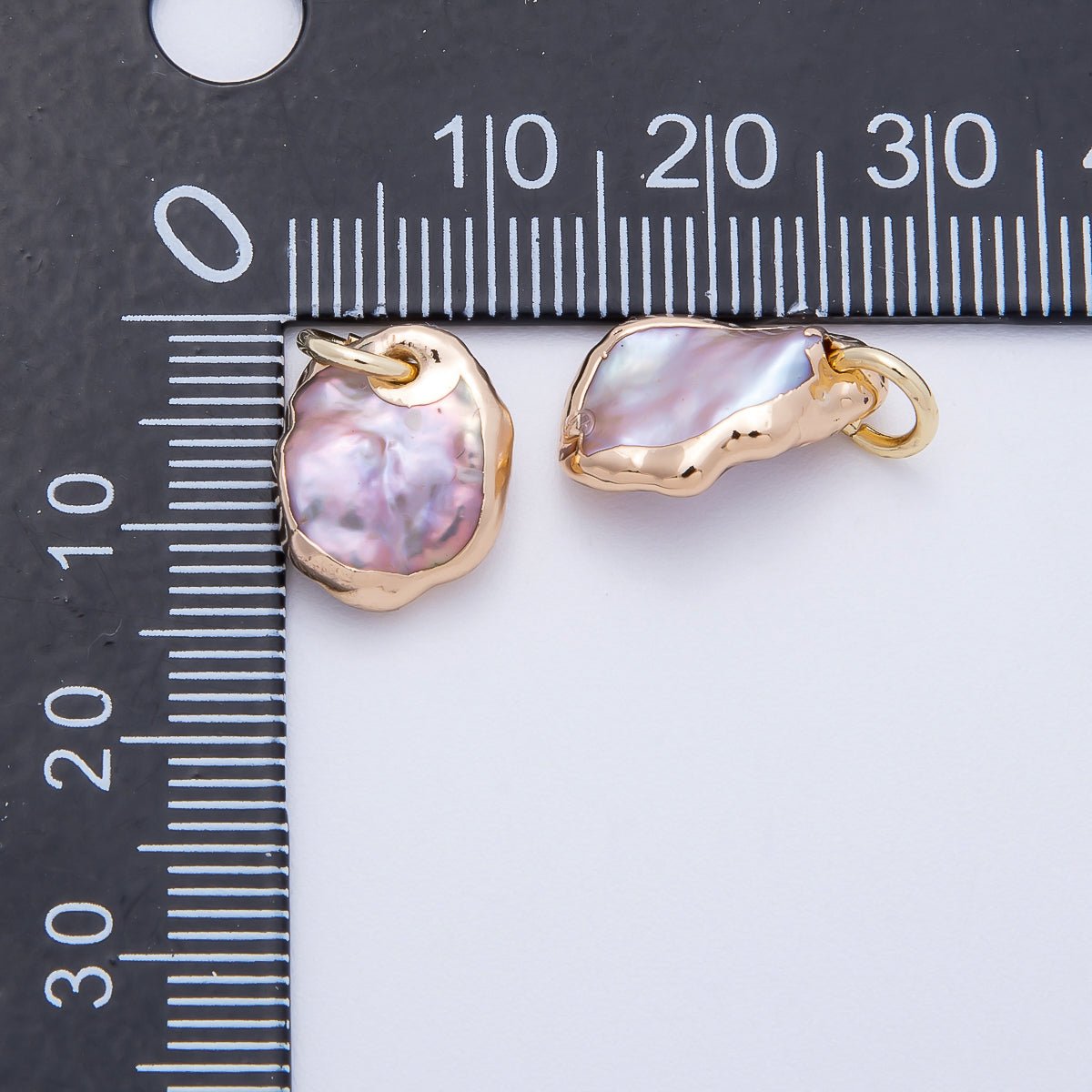 18K Gold Filled 13mm Purple Foiled Baroque Freshwater Pearl Charm | Charms-00642