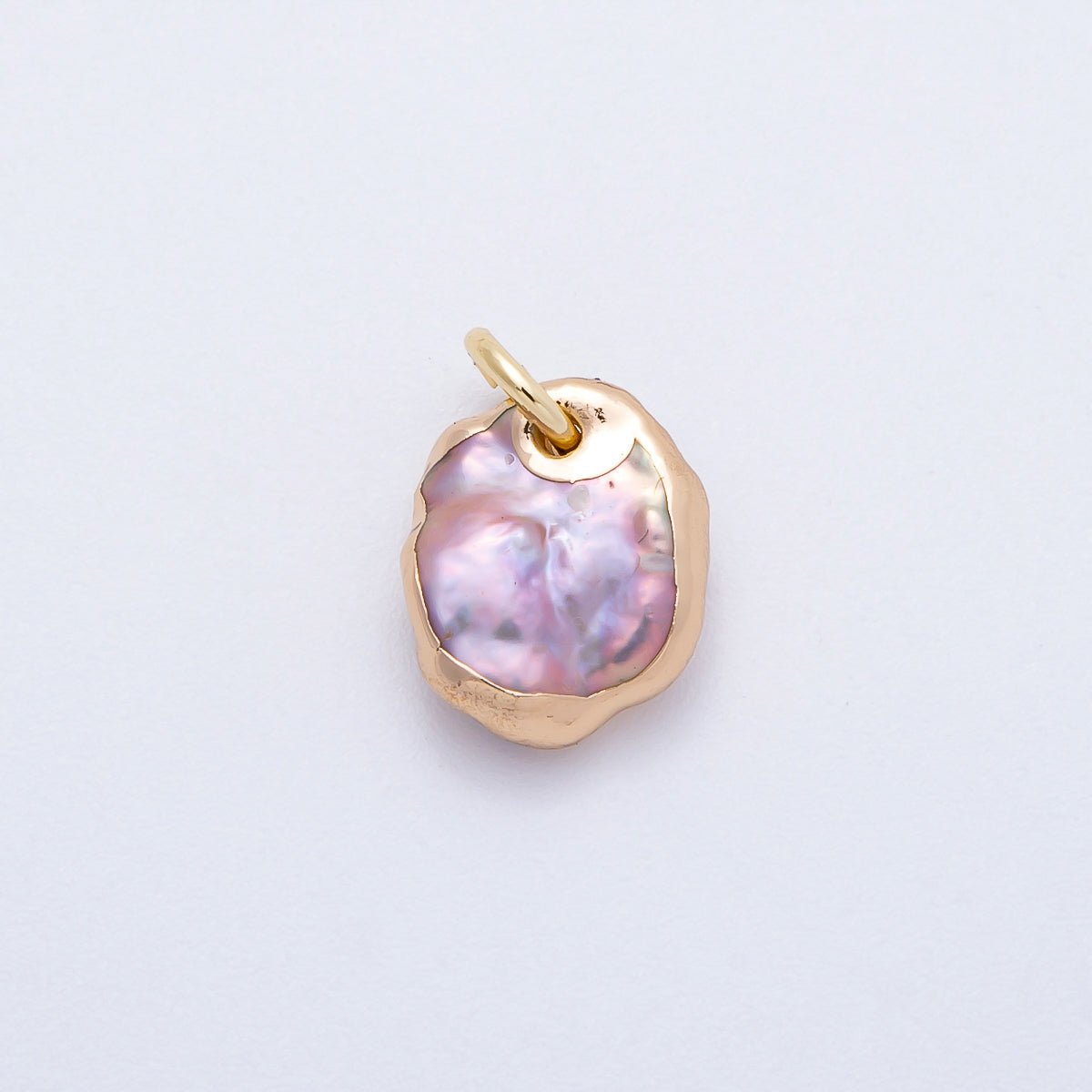 18K Gold Filled 13mm Purple Foiled Baroque Freshwater Pearl Charm | Charms-00642