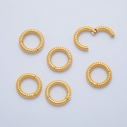 18K Gold Filled 14.5 mm Twirled Twist Round Snap Clasp Closure Findings | ZA1221