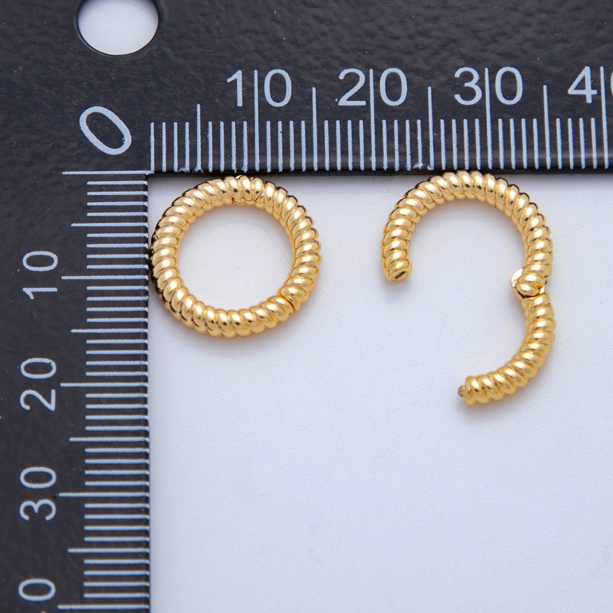 18K Gold Filled 14.5 mm Twirled Twist Round Snap Clasp Closure Findings | ZA1221