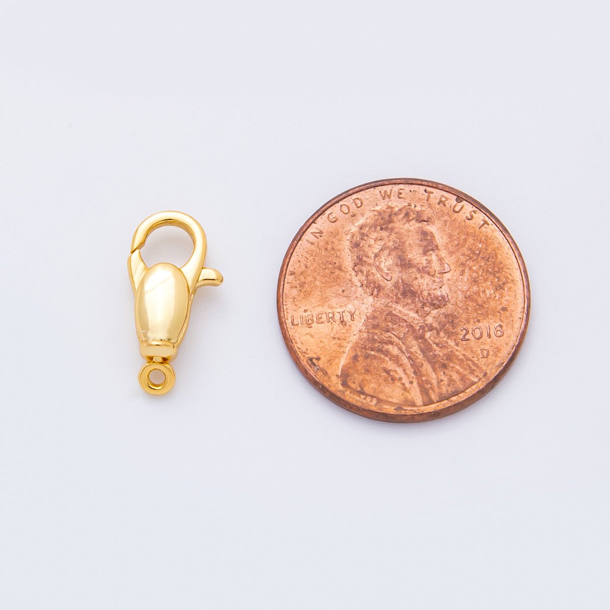 18K Gold Filled 14mm Bullet-Shaped Puffy Lobster Clasp Closure Finding | Z1422