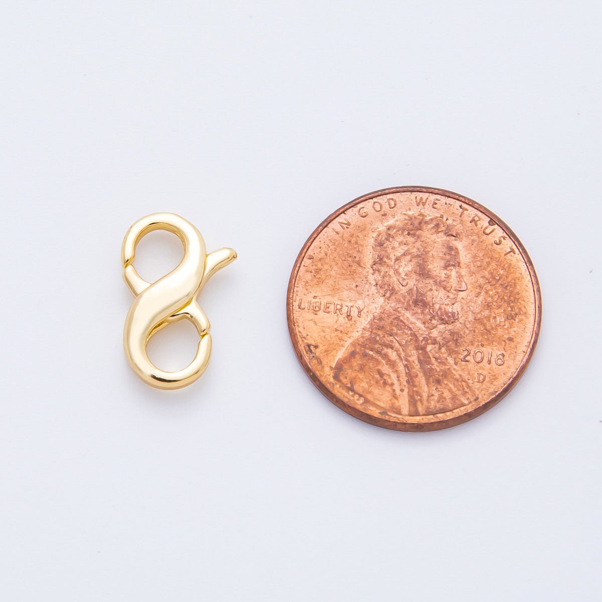 18K Gold Filled 14mm Infinity Double Lobster Clasp Closure Finding | Z1419