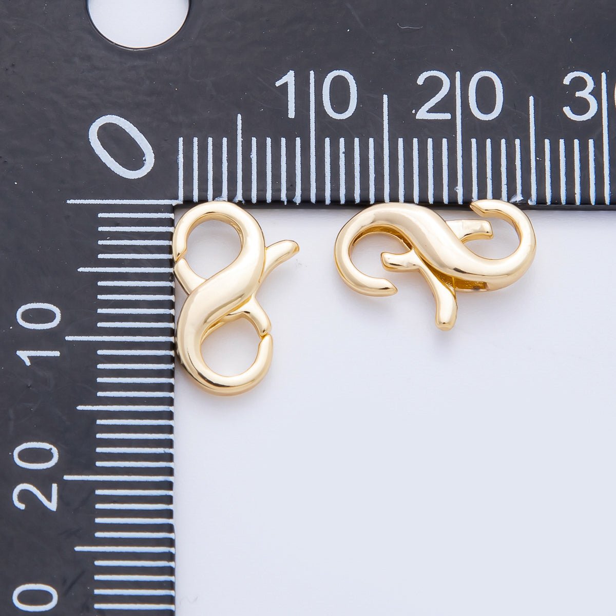18K Gold Filled 14mm Infinity Double Lobster Clasp Closure Finding | Z1419