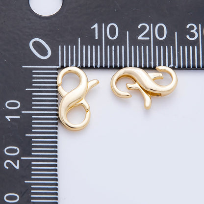 18K Gold Filled 14mm Infinity Double Lobster Clasp Closure Finding | Z1419