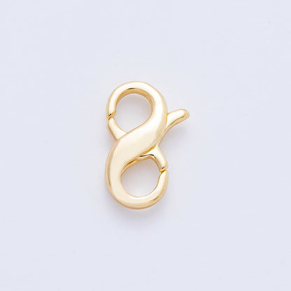 18K Gold Filled 14mm Infinity Double Lobster Clasp Closure Finding | Z1419