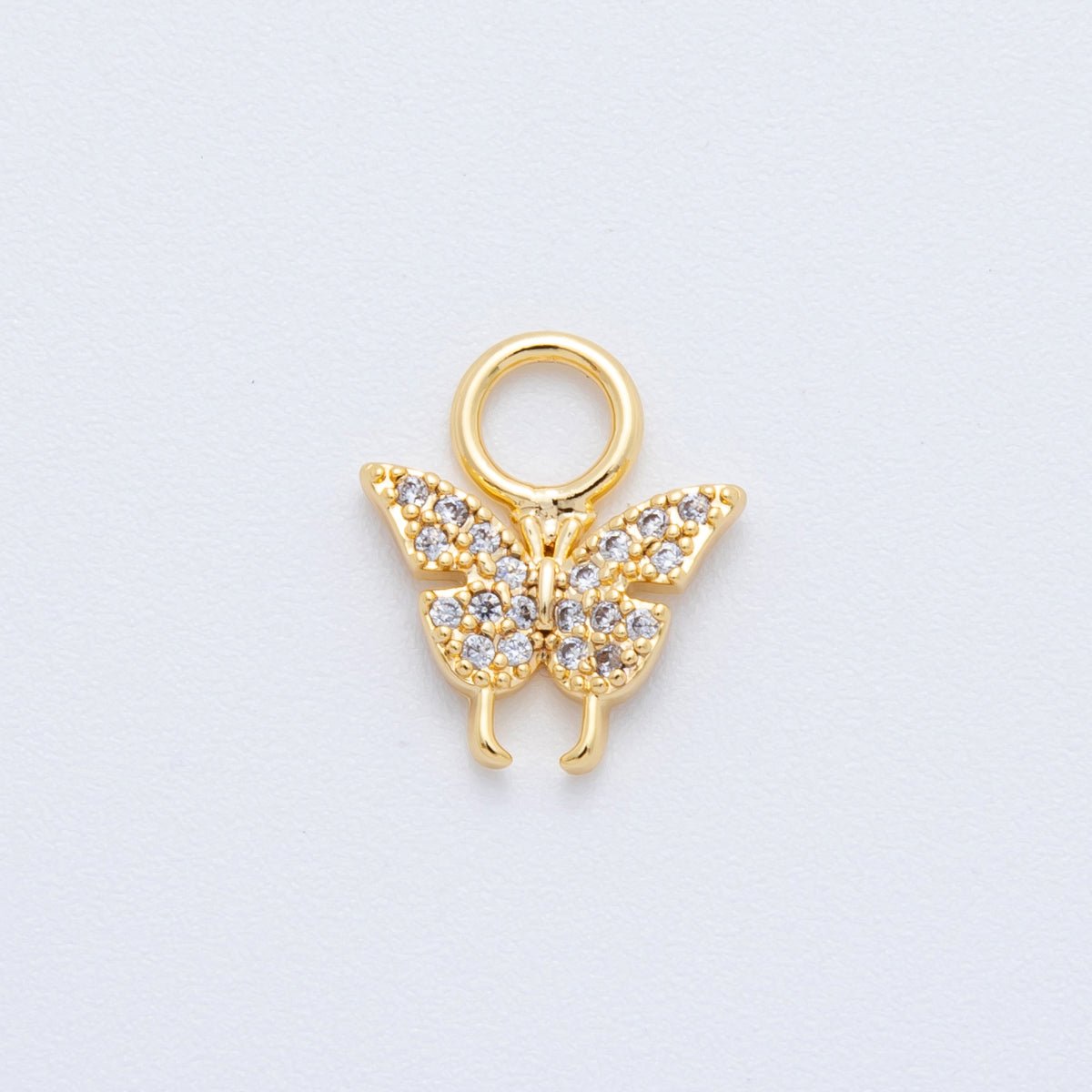 18K Gold Filled Micro Paved CZ Butterfly Add-On Drop Earring Charm | AH-913