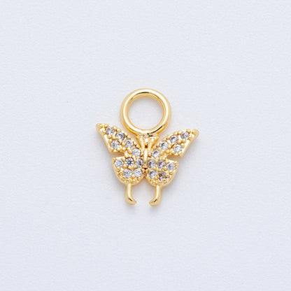 18K Gold Filled Micro Paved CZ Butterfly Add-On Drop Earring Charm | AH-913