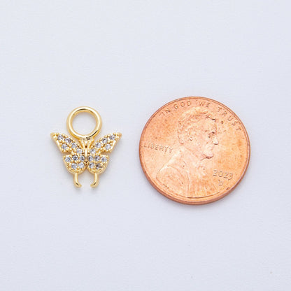 18K Gold Filled Micro Paved CZ Butterfly Add-On Drop Earring Charm | AH-913
