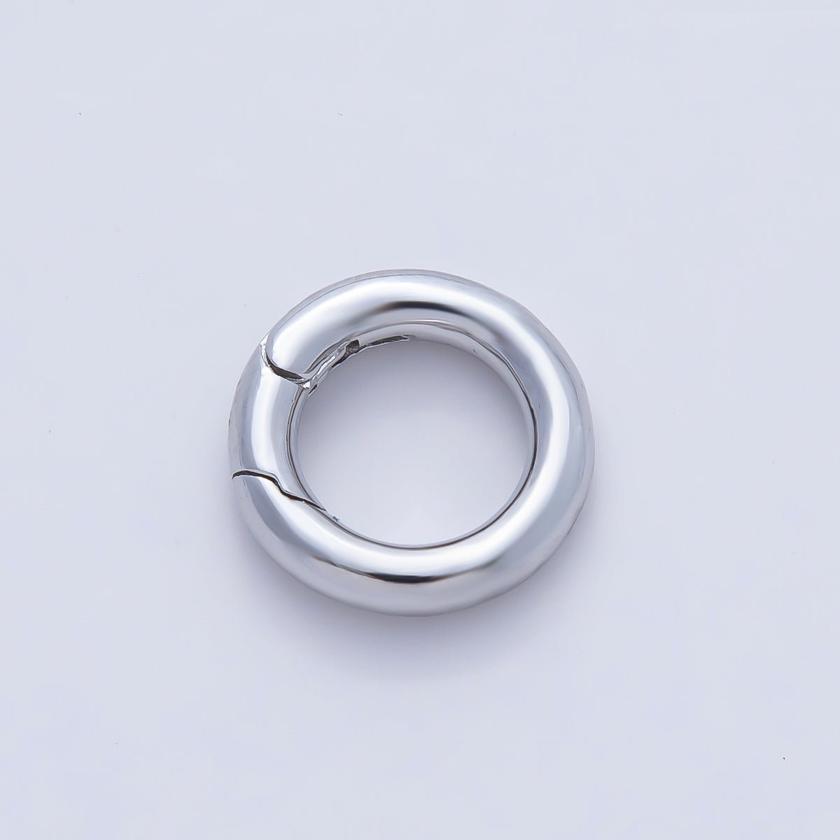 18K Gold Filled 14mm Minimalist Dainty Round Push Gate Clasp Charm Finding in Gold &amp; Silver | Z1421