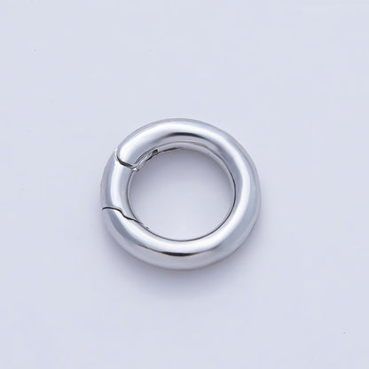 18K Gold Filled 14mm Minimalist Dainty Round Push Gate Clasp Charm Finding in Gold &amp; Silver | Z1421