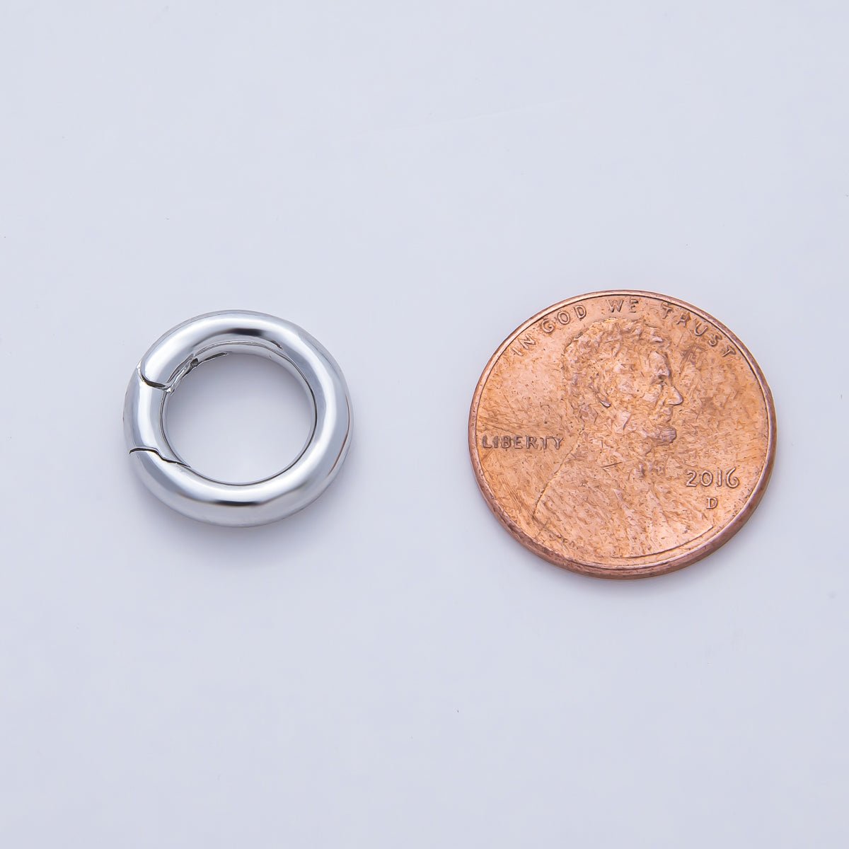 18K Gold Filled 14mm Minimalist Dainty Round Push Gate Clasp Charm Finding in Gold &amp; Silver | Z1421
