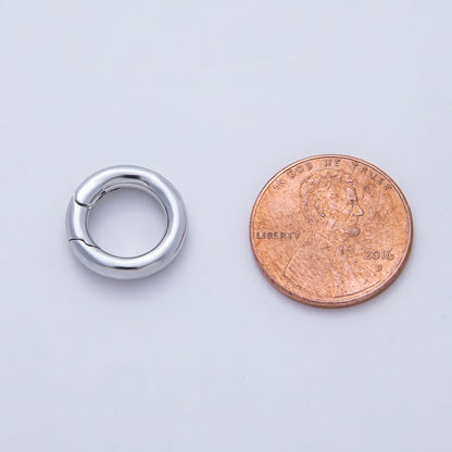 18K Gold Filled 14mm Minimalist Dainty Round Push Gate Clasp Charm Finding in Gold &amp; Silver | Z1421