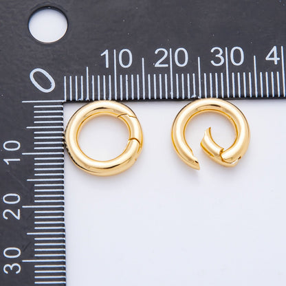 18K Gold Filled 14mm Minimalist Dainty Round Push Gate Clasp Charm Finding in Gold &amp; Silver | Z1421