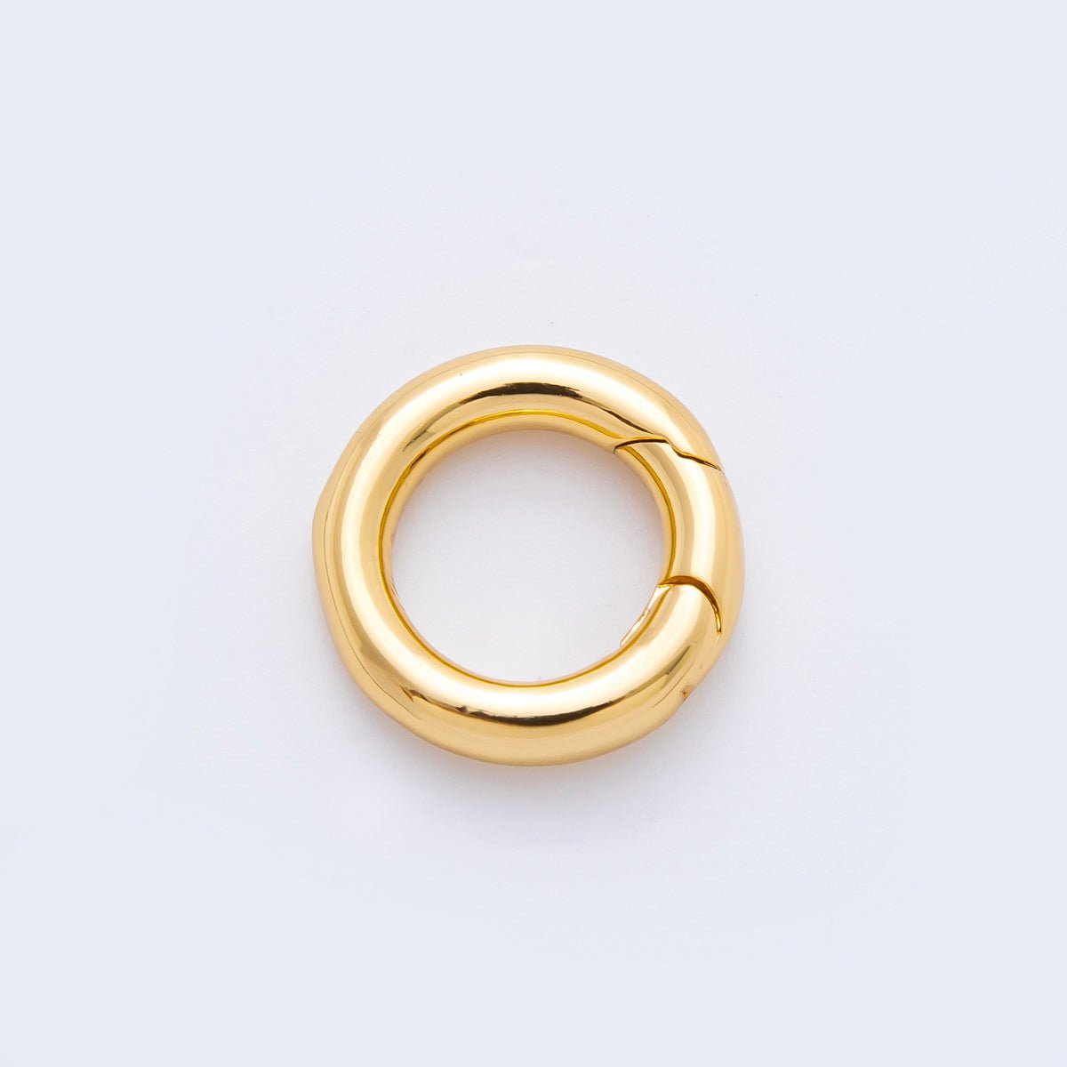 18K Gold Filled 14mm Minimalist Dainty Round Push Gate Clasp Charm Finding in Gold &amp; Silver | Z1421