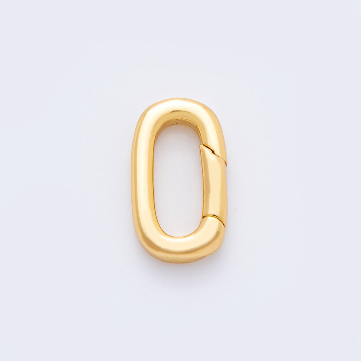 18K Gold Filled 14mm Minimalist Oblong Oval Push Gate Clasp Closure Finding | Z1409