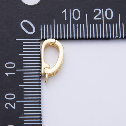 18K Gold Filled 14mm Push Gate Oval CZ Minimalist Finding in Gold &amp; Silver | Findings-00001 Findings-00002