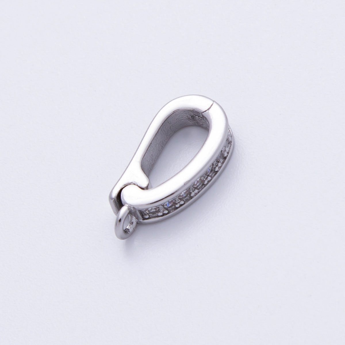 18K Gold Filled 14mm Push Gate Oval CZ Minimalist Finding in Gold &amp; Silver | Findings-00001 Findings-00002