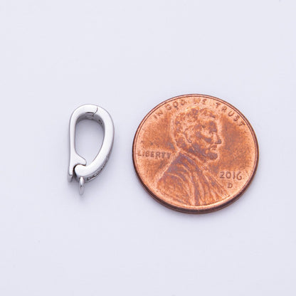 18K Gold Filled 14mm Push Gate Oval CZ Minimalist Finding in Gold &amp; Silver | Findings-00001 Findings-00002