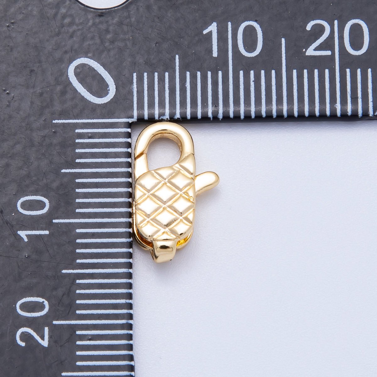 18K Gold Filled 14mm Quilted Lobster Clasp Closure | Findings-00128